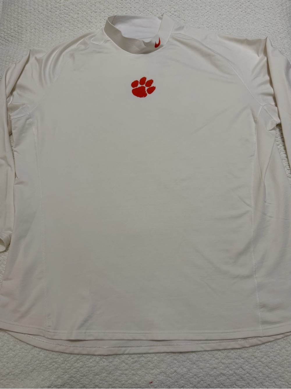 Nike Dri-Fit Clemson Tigers Mock Neck Shirt White Long Sleeve Men’s Size 4XL